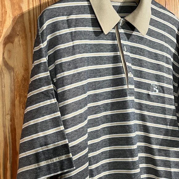 VTG Joey Rodolfo 1879 Brown Striped Short Sleeve Golf Polo Shirt 70s - Picture 2 of 11